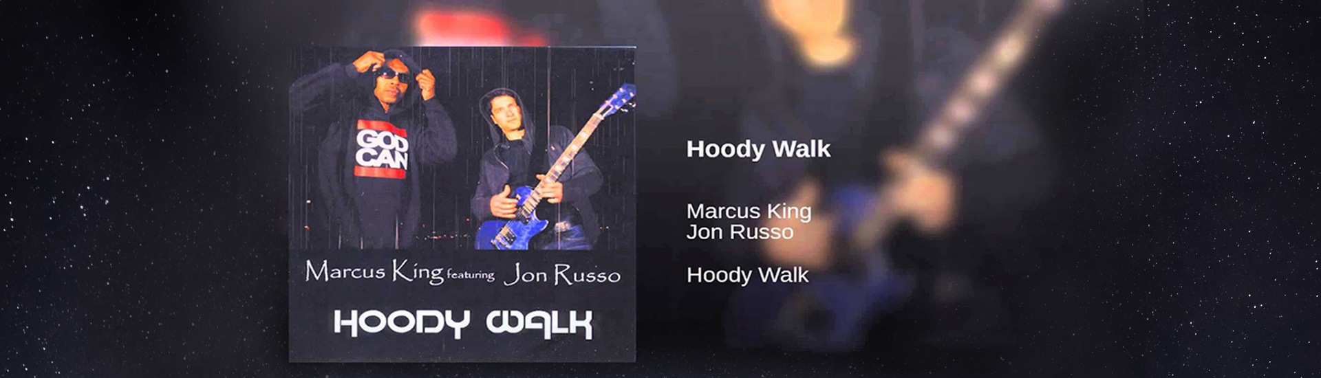 Hoody Walk Poster with Night Sky Background